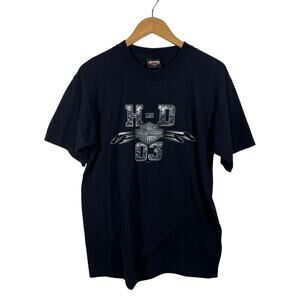 Harley Davidson T-Shirt Men L Orlando Florida Short Sleeve Black Graphic Vintage
